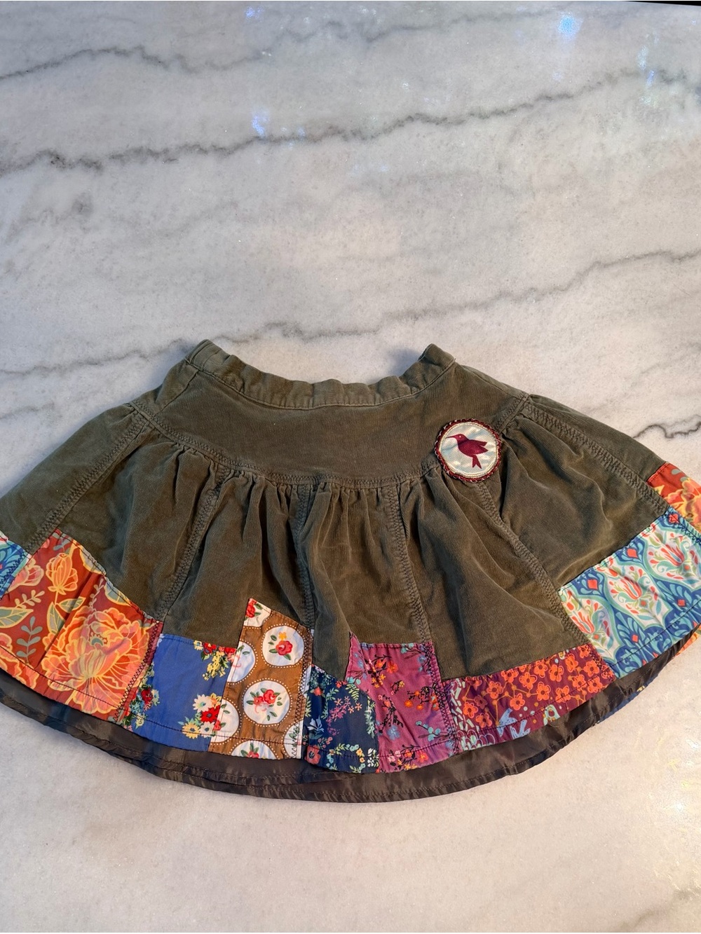 Matilda Jane Olive Green Corduroy Patchwork Skirt
